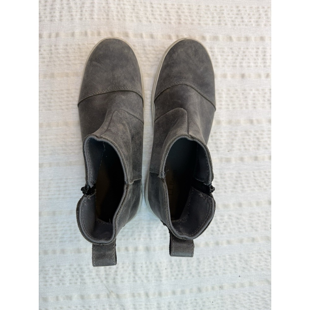 LL Bean Women's 8.5 Gray Suede Ankle Boots Side‎ Zip Comfort